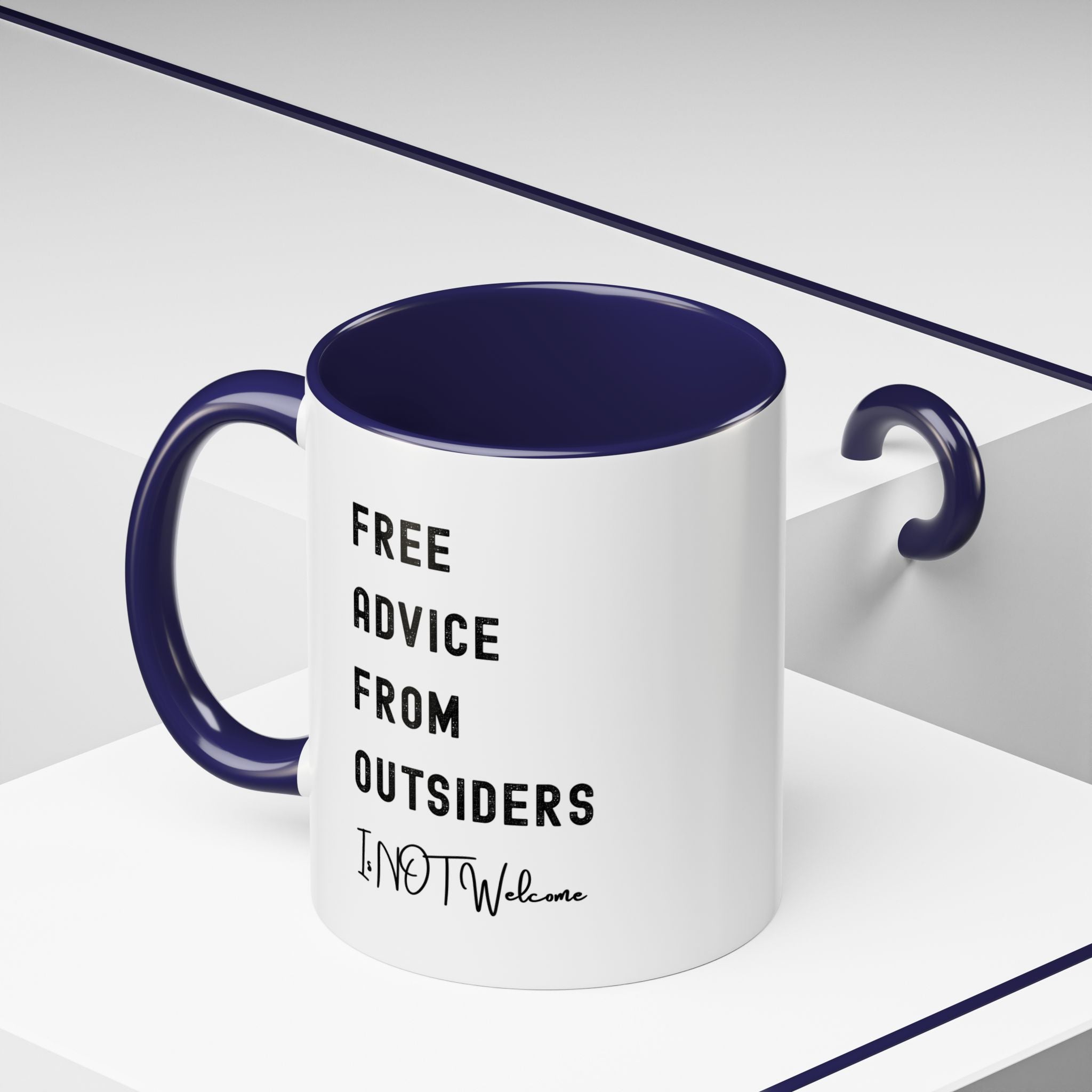 Free Advice From Outsiders Color Accent Mug