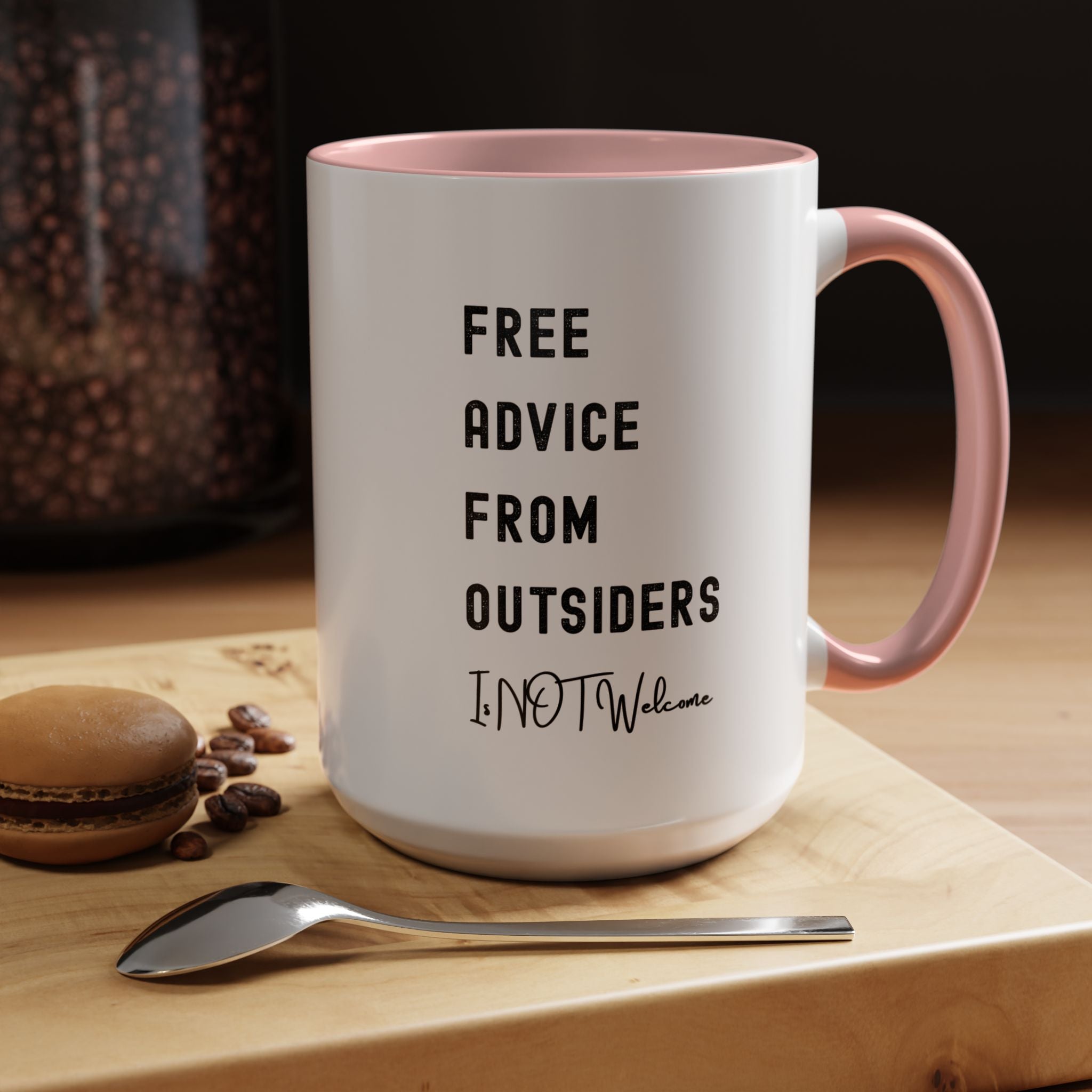 Free Advice From Outsiders Color Accent Mug