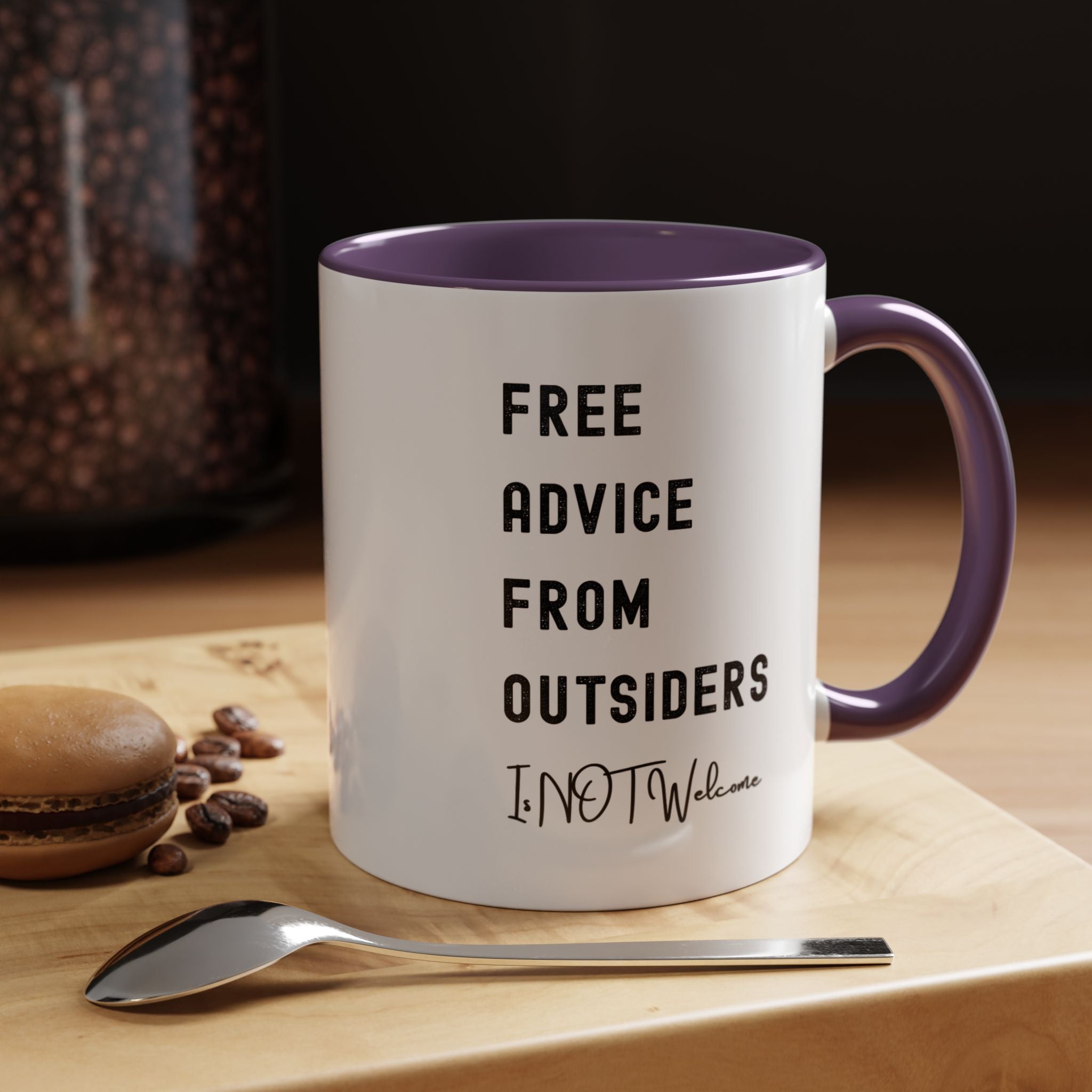 Free Advice From Outsiders Color Accent Mug