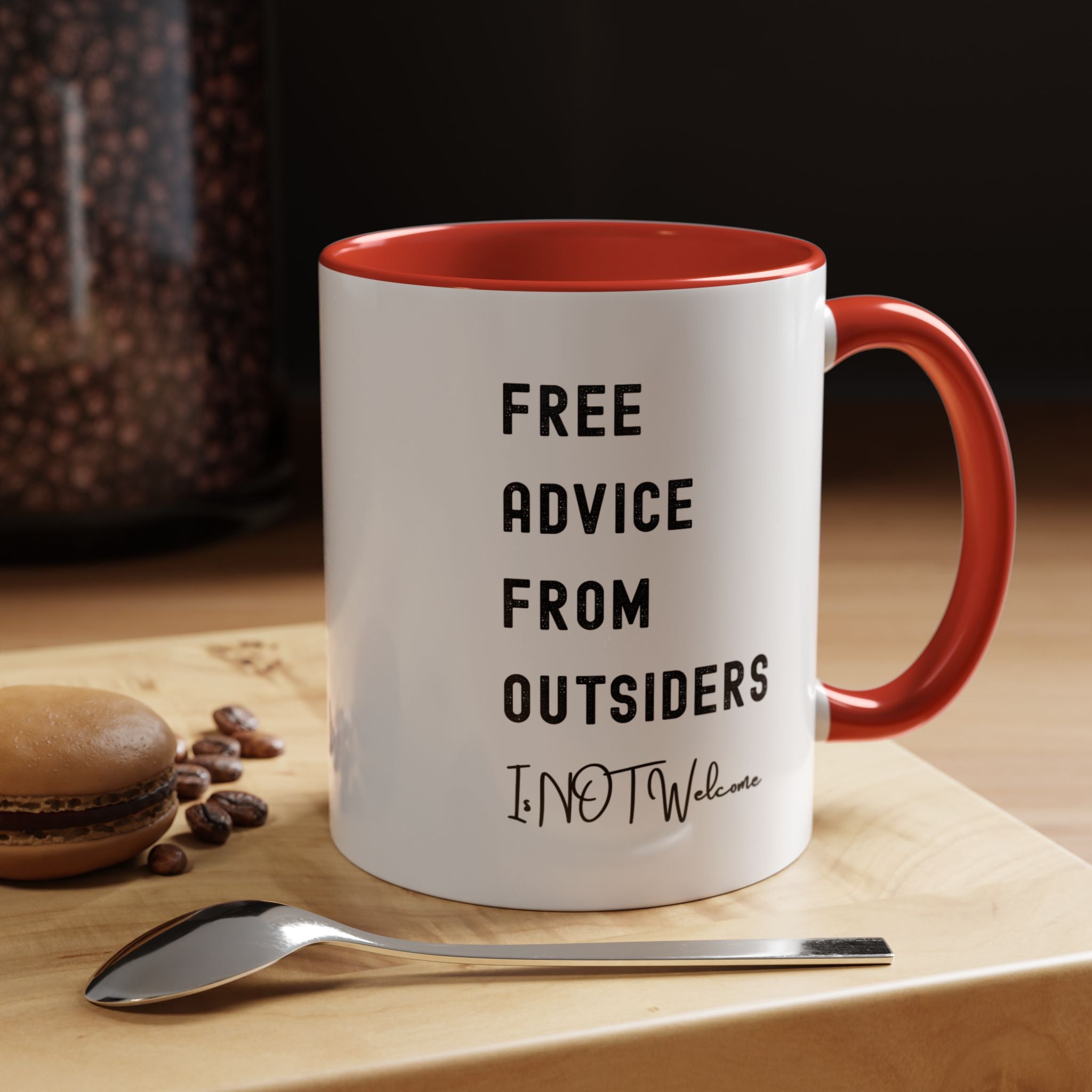Free Advice From Outsiders Color Accent Mug