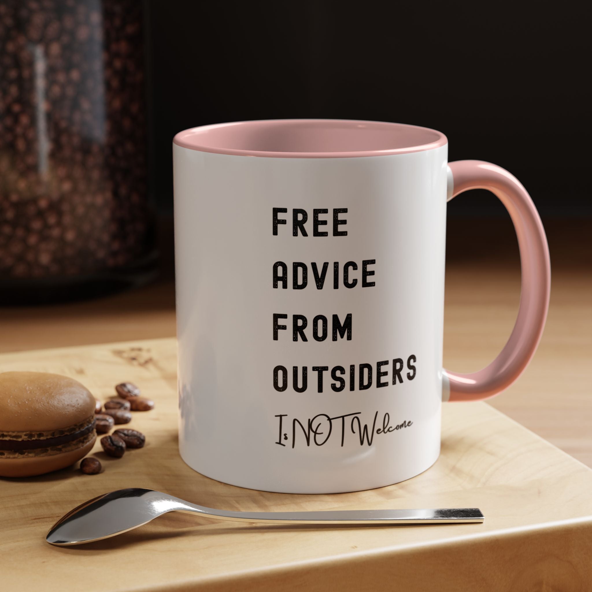 Free Advice From Outsiders Color Accent Mug