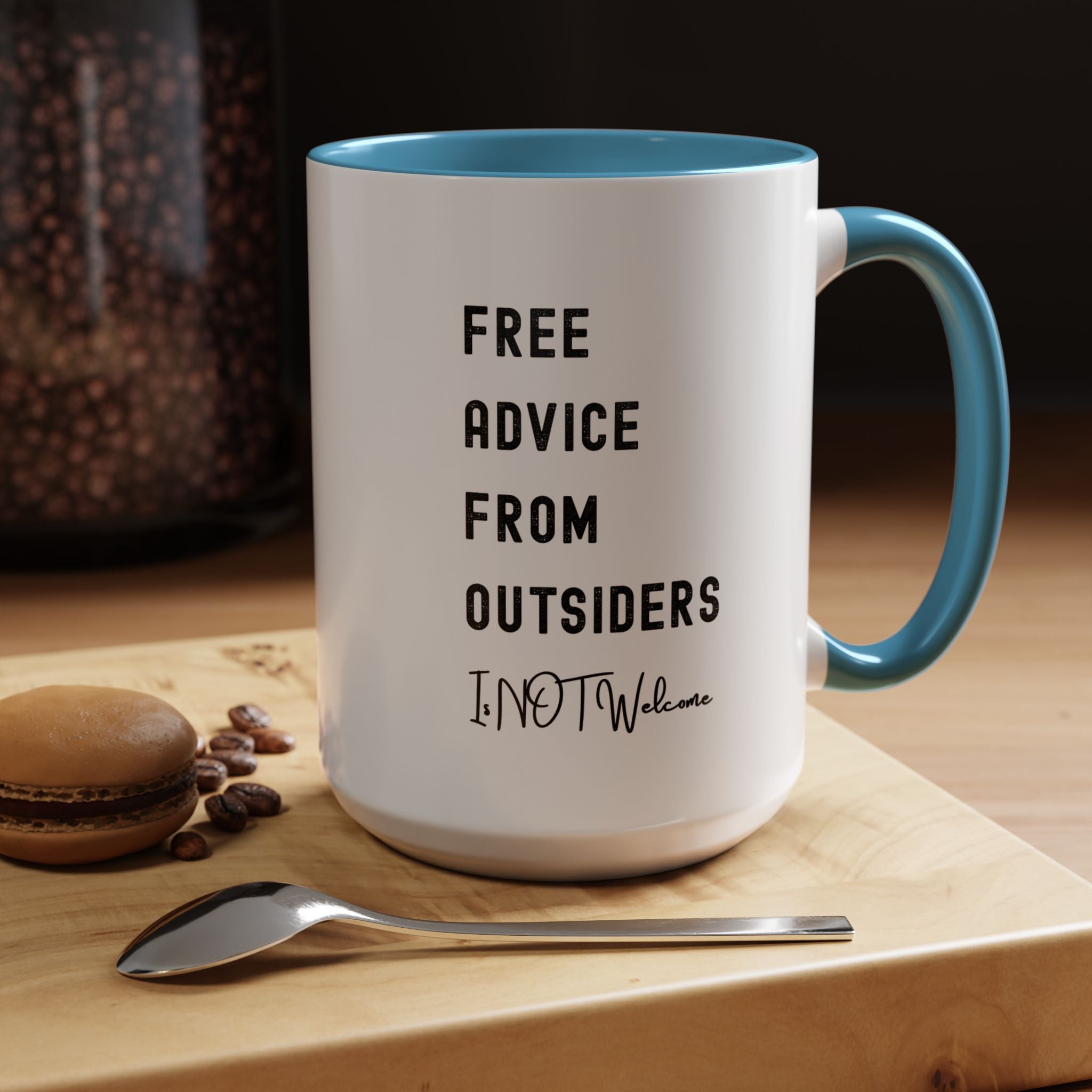 Free Advice From Outsiders Color Accent Mug