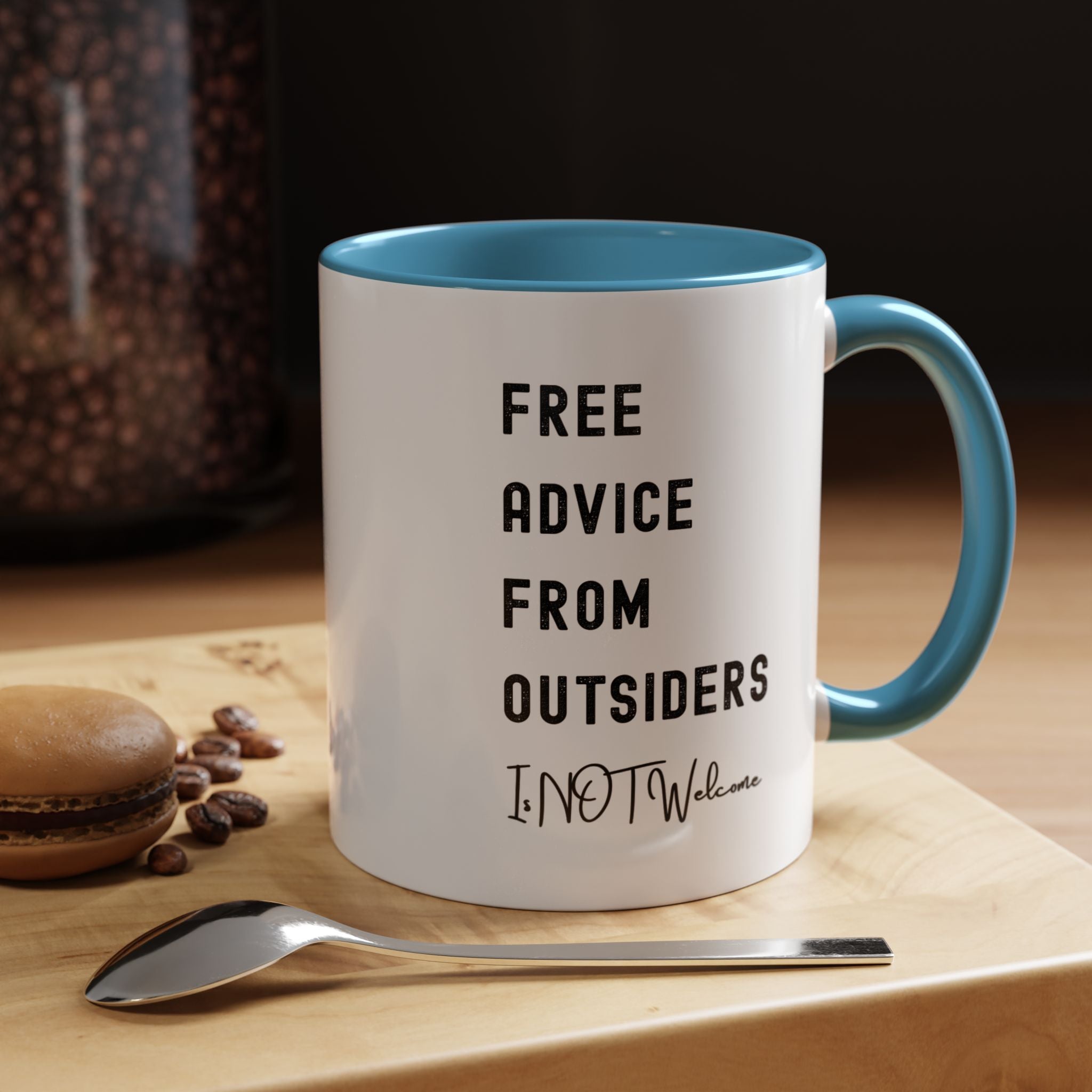 Free Advice From Outsiders Color Accent Mug