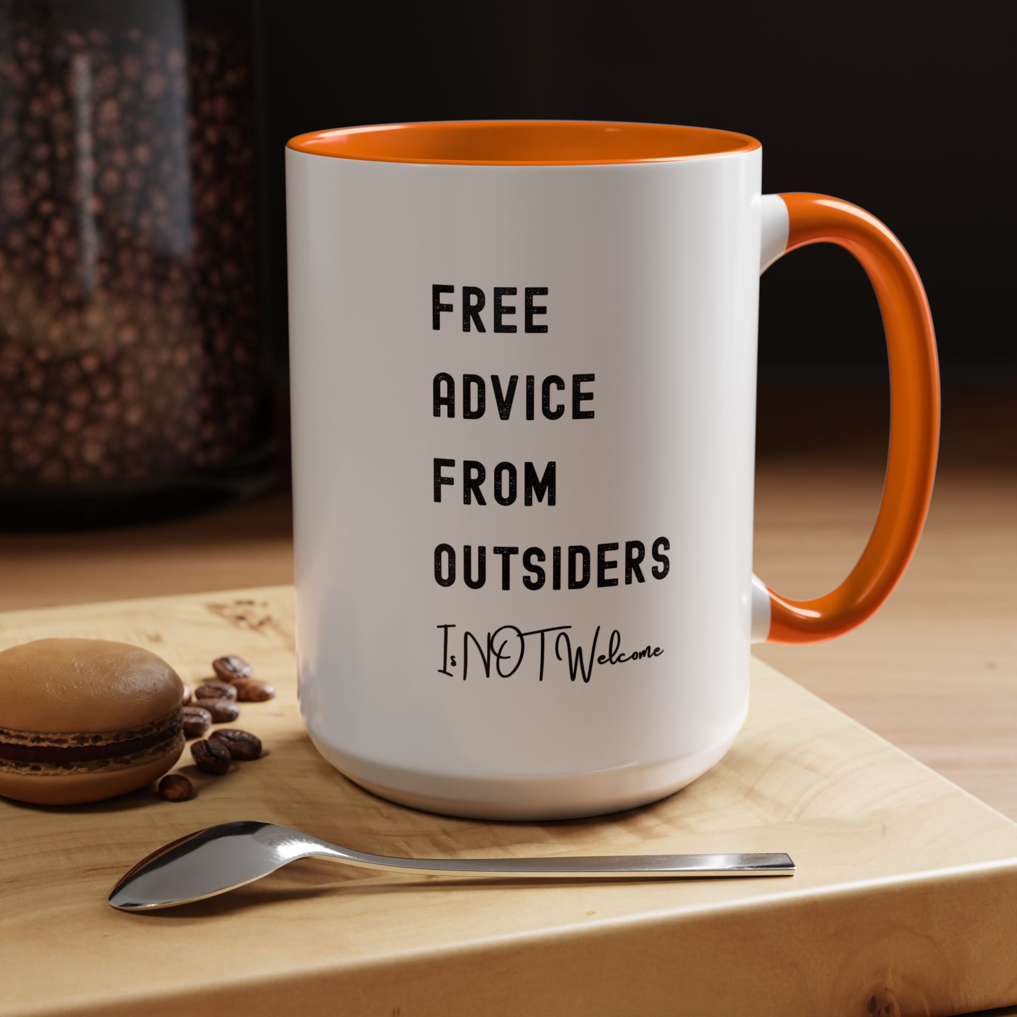 Free Advice From Outsiders Color Accent Mug
