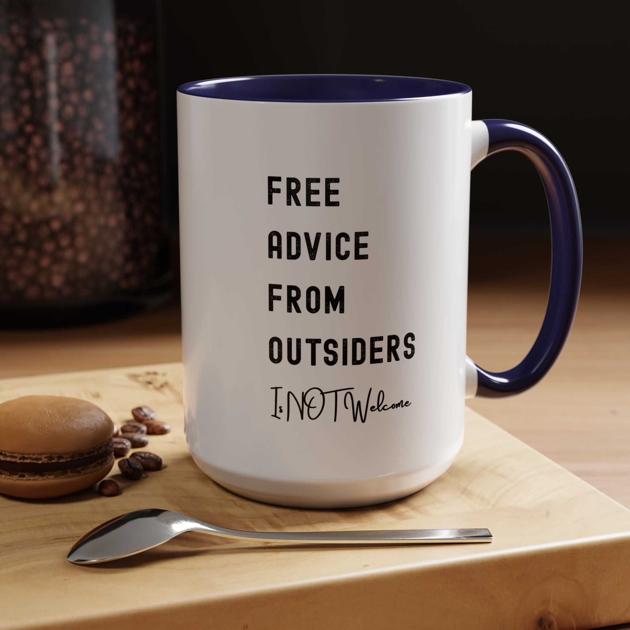 Free Advice From Outsiders Color Accent Mug